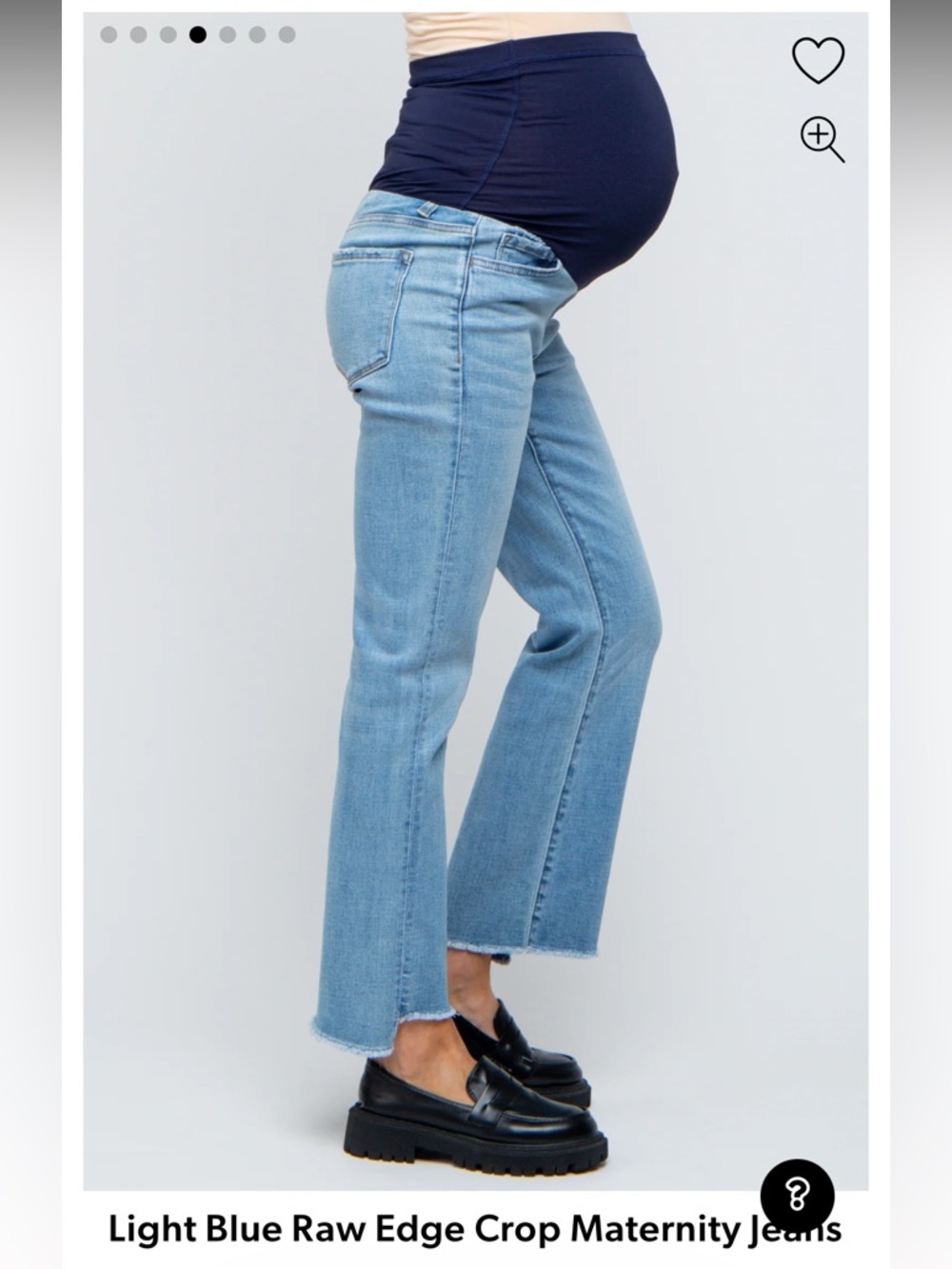 PINKBLUSH Light Blue Raw Edge Crop Maternity Jeans - Picture 14 of 15